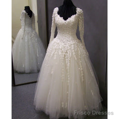 Vintage Long Sleeves Wedding Dresses Princess