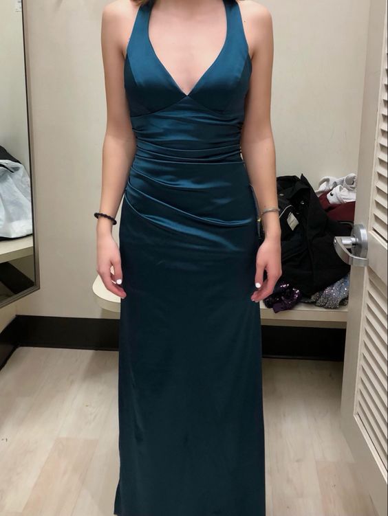 Vintage Mermaid Birthday Party Dresses Navy Blue Long Prom Dresses Secondary image