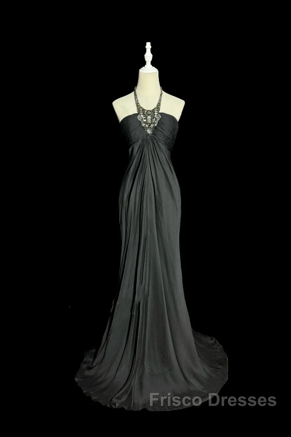 Vintage Mermaid Halter Gray Long Formal Prom Gown Fairy Formal Prom Dress