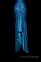 Vintage Mermaid Halter Neck Royal Blue Satin Backless Formal Prom Gown Fairy Formal Prom Dress