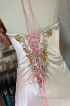 Vintage Mermaid Halter Sleeveless Long Ombre Pink Evening Dress Formal Prom Dress