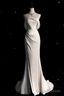 Vintage Mermaid One Shoulder Long White Satin Wedding Dresses