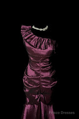 Vintage Mermaid One Shoulder Sleeveless Long Prom Gown Fairy Prom Dresses