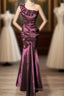 Vintage Mermaid One Shoulder Sleeveless Long Formal Prom Gown Fairy Formal Prom Dress