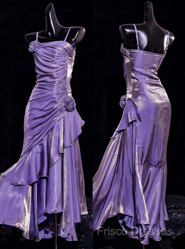 Vintage Mermaid Spaghetti Straps Long Lilac Formal Prom Dress Birthday Outfits