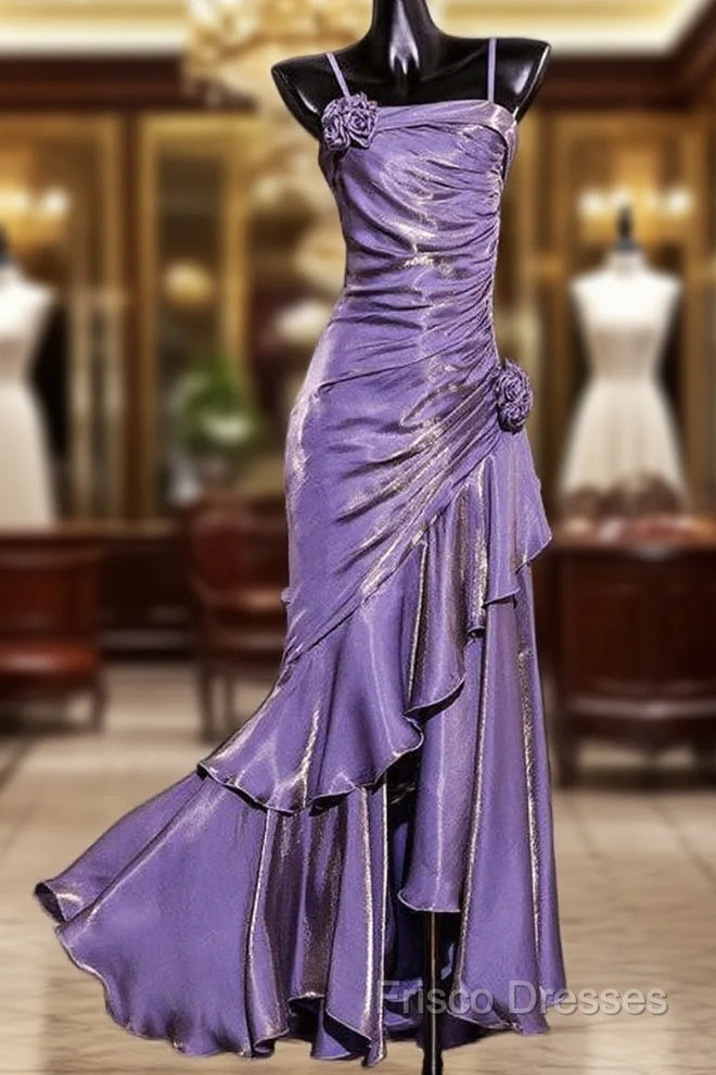 Vintage Mermaid Spaghetti Straps Long Lilac Formal Prom Dress Birthday Outfits Main image