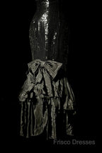 Vintage Mermaid Sweetheart Black Sequin Long Formal Prom Gown Fairy Formal Prom Dress