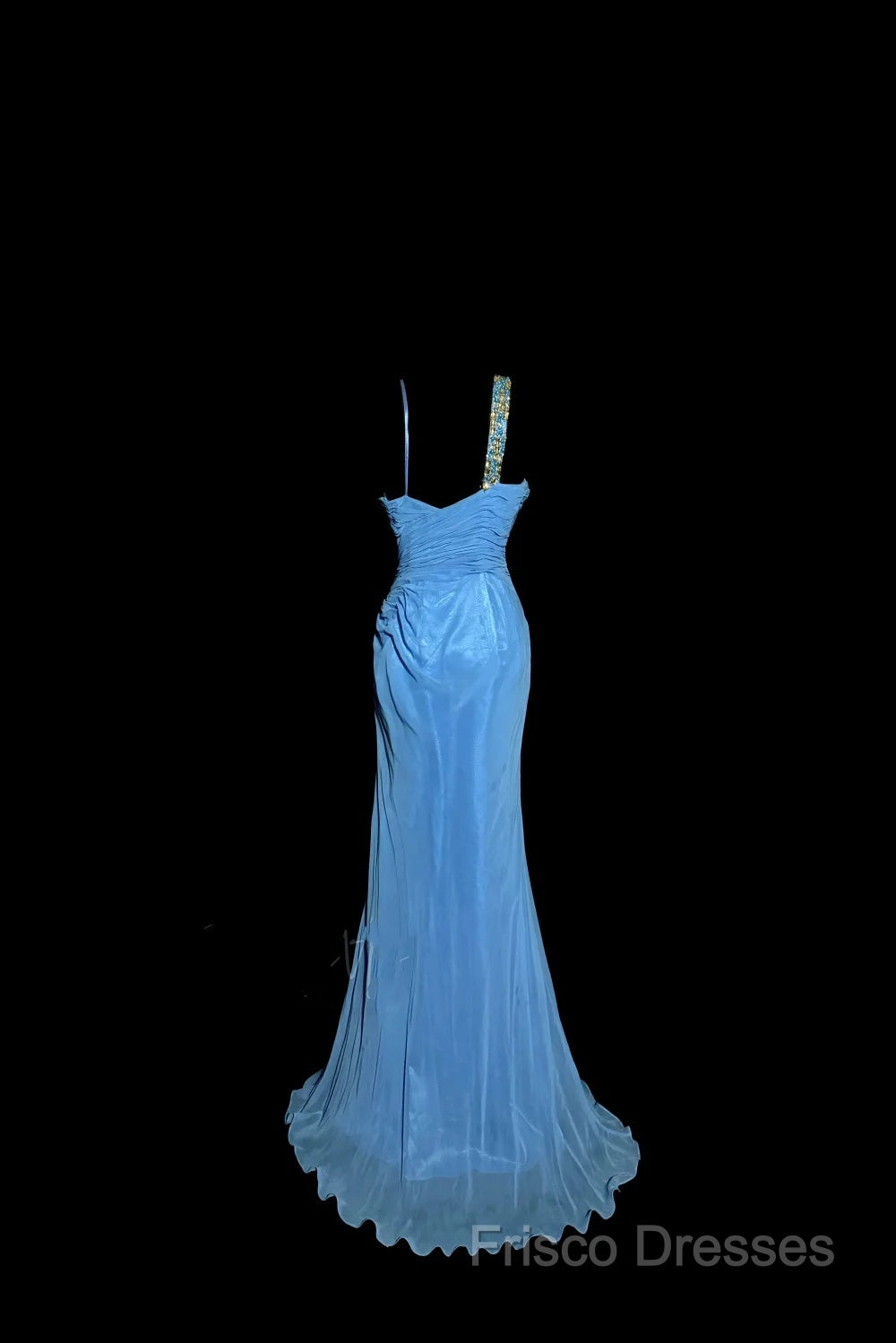 Vintage Mermaid Sweetheart Blue Chiffon Long Formal Prom Gown Fairy Formal Prom Dress