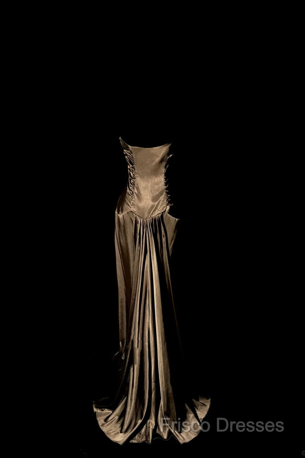 Vintage Mermaid Sweetheart Brown Long Formal Prom Gown Fairy Formal Prom Dress