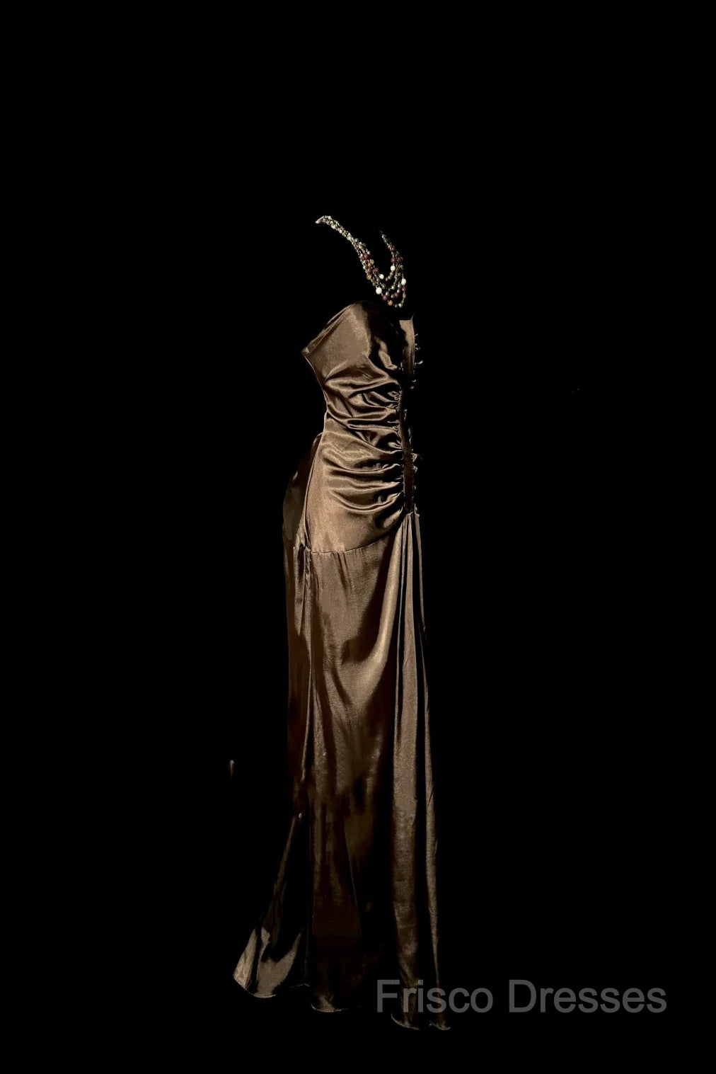 Vintage Mermaid Sweetheart Brown Long Formal Prom Gown Fairy Formal Prom Dress
