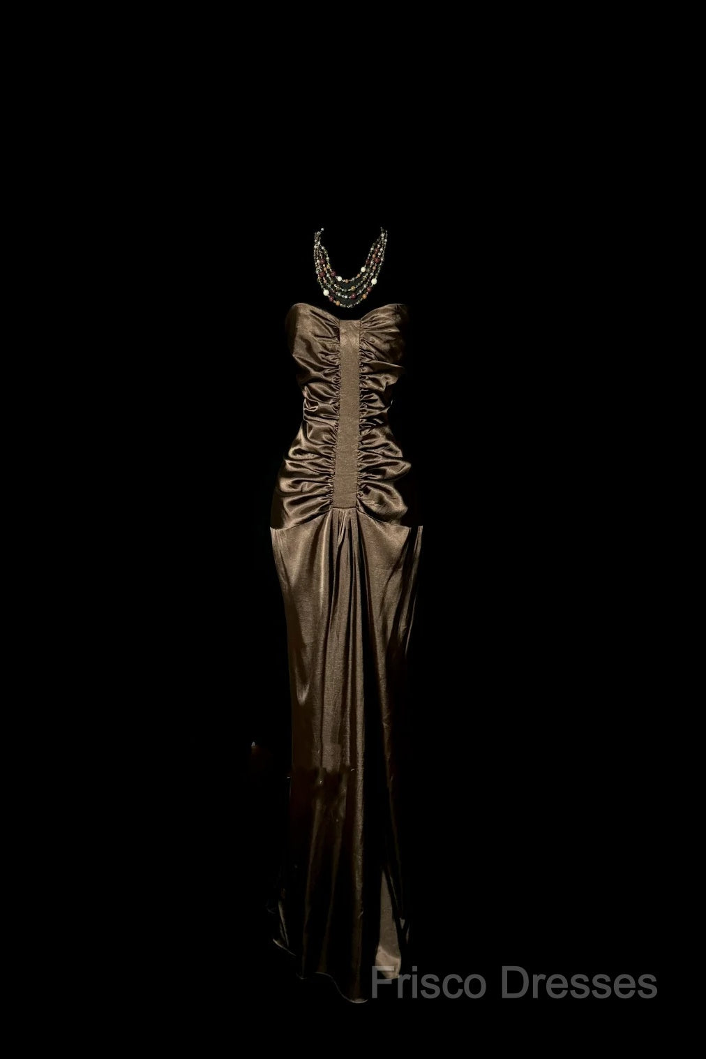 Vintage Mermaid Sweetheart Brown Long Formal Prom Gown Fairy Formal Prom Dress