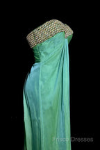 Vintage Mermaid Sweetheart Green Long Formal Prom Gown Fairy Formal Prom Dress