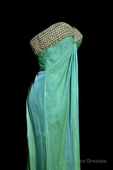Vintage Mermaid Sweetheart Green Long Prom Gown Fairy Prom Dresses