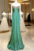 Vintage Mermaid Sweetheart Green Long Formal Prom Gown Fairy Formal Prom Dress