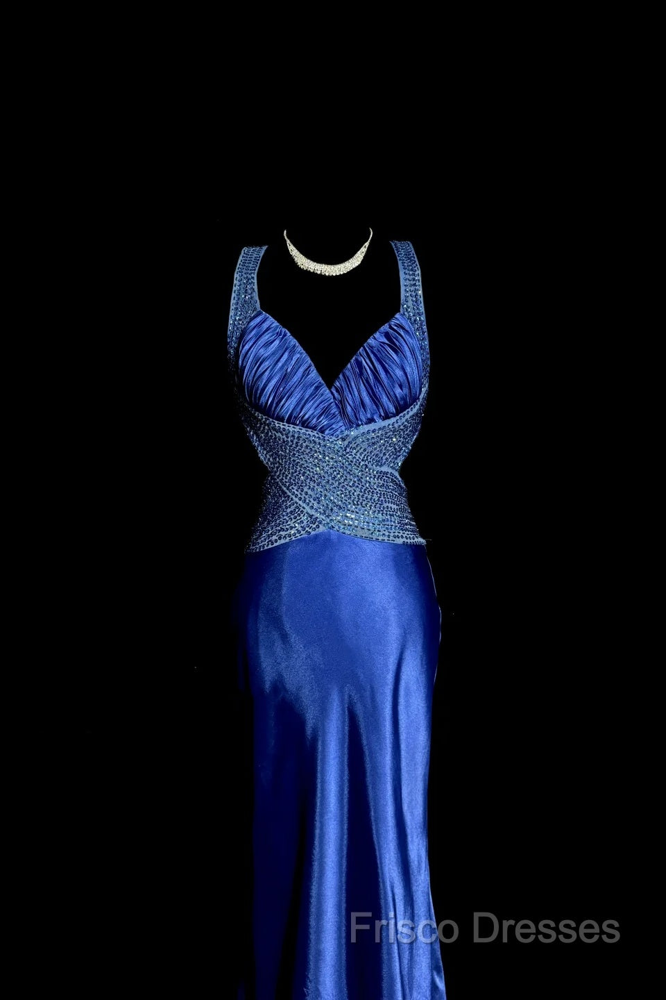 Vintage Mermaid Sweetheart Neckline Royal Blue Satin Backless Formal Prom Gown Fairy Formal Prom Dress
