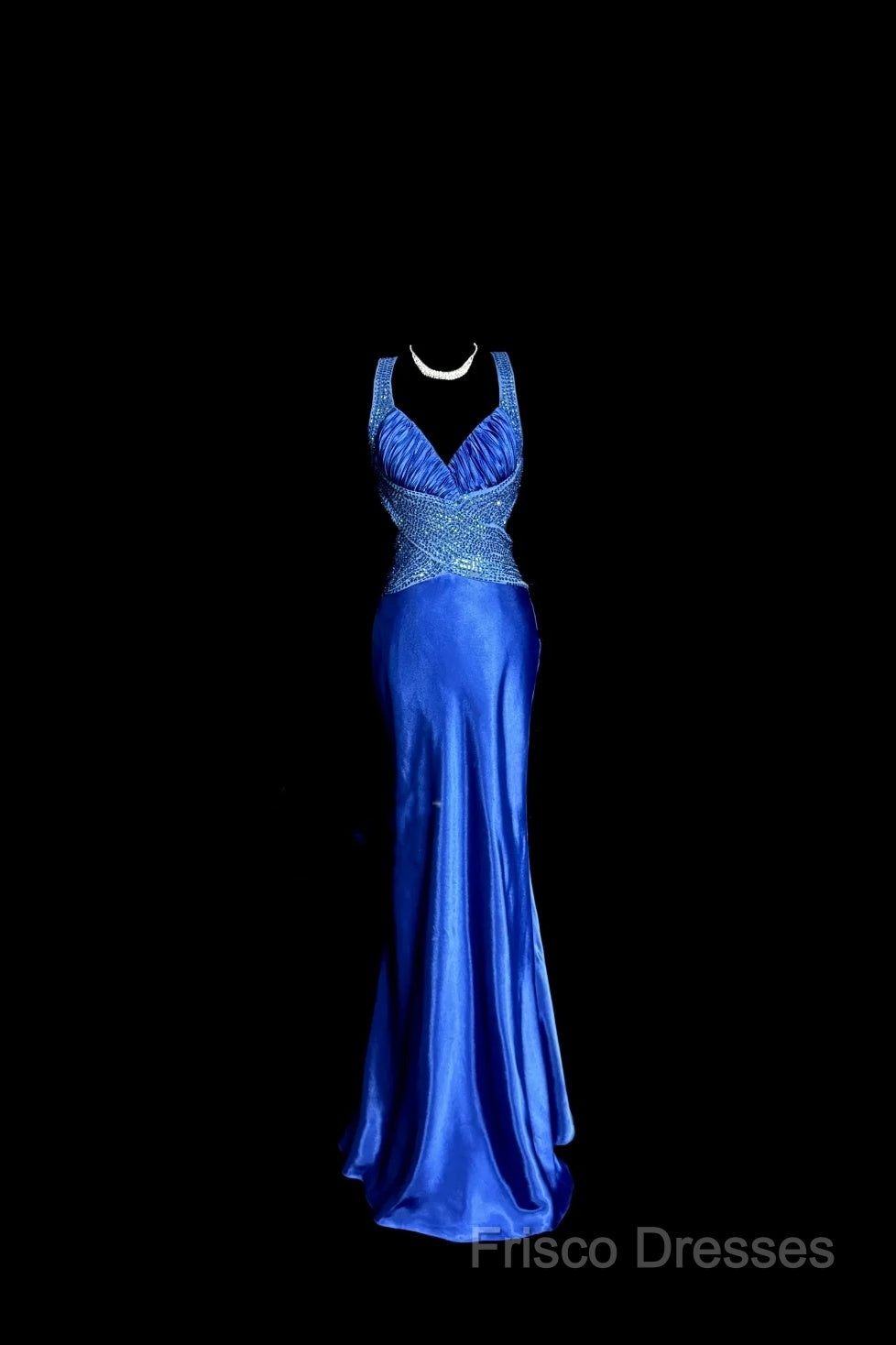 Vintage Mermaid Sweetheart Neckline Royal Blue Satin Backless Formal Prom Gown Fairy Formal Prom Dress