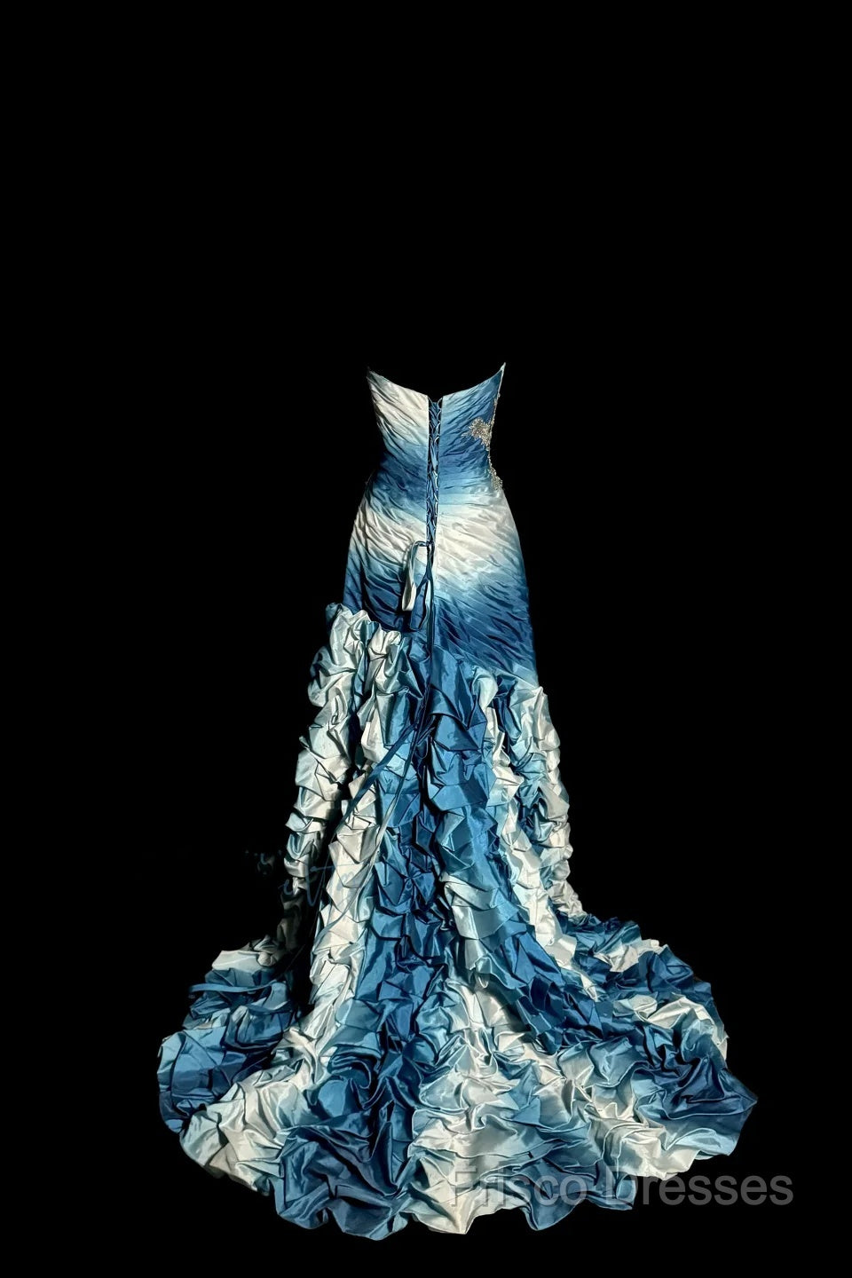 Vintage Mermaid Sweetheart Sleeveless Long Blue Formal Prom Gown Fairy Formal Prom Dress