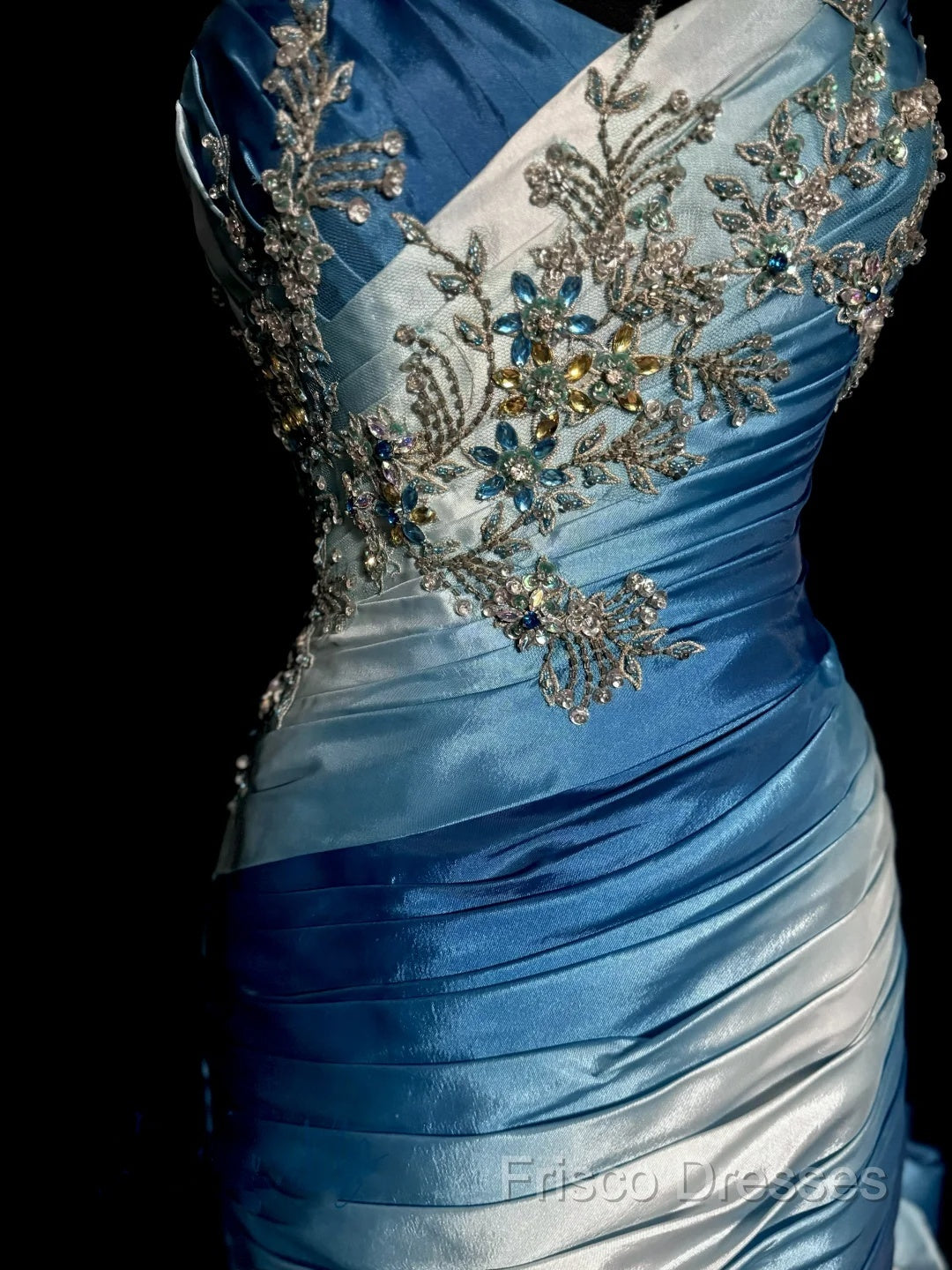 Vintage Mermaid Sweetheart Sleeveless Long Blue Formal Prom Gown Fairy Formal Prom Dress