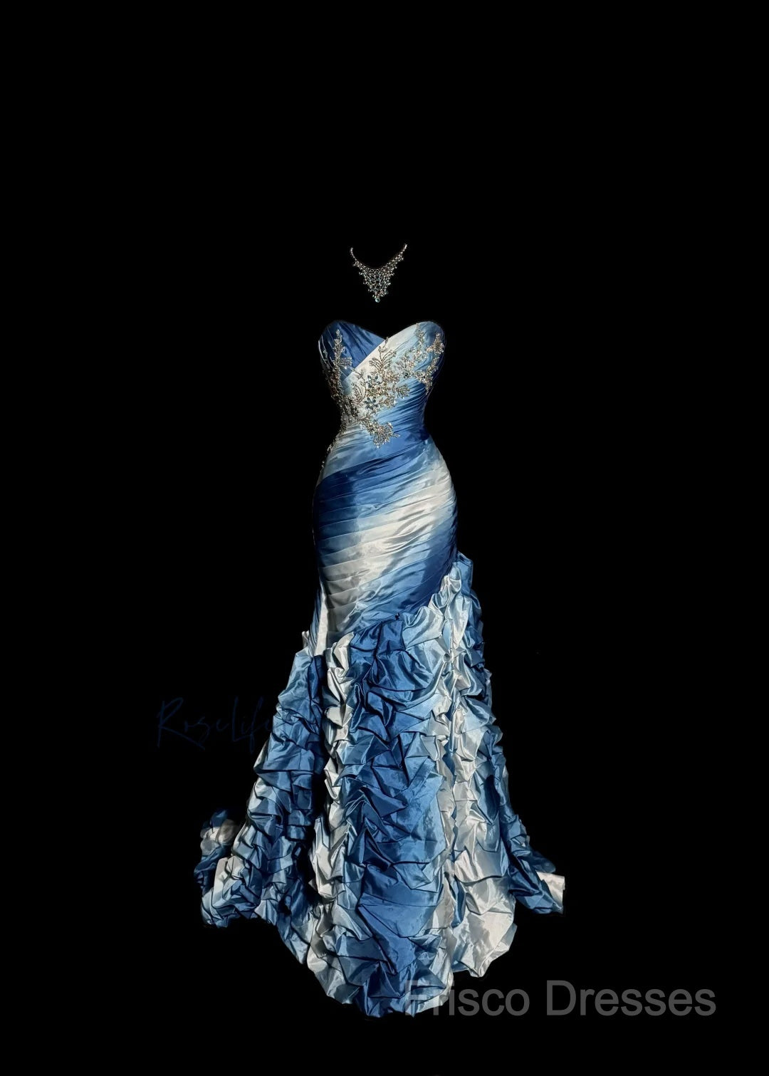 Vintage Mermaid Sweetheart Sleeveless Long Blue Formal Prom Gown Fairy Formal Prom Dress
