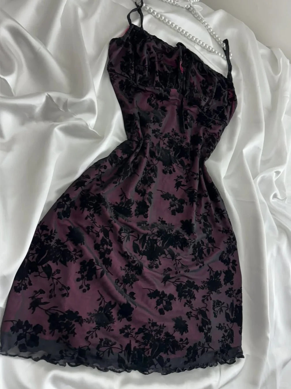 Vintage Purple Black Lace Strap Mini Homecoming Dress