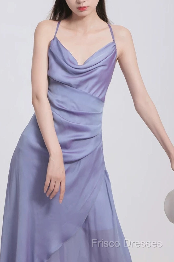 Vintage Sheath Halter Lilac Ankle Length Formal Prom Dress Birthday Outfits