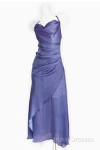 Vintage Sheath Halter Lilac Ankle Length Formal Prom Dress Birthday Outfits