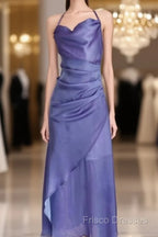 Vintage Sheath Halter Lilac Ankle Length Formal Prom Dress Birthday Outfits