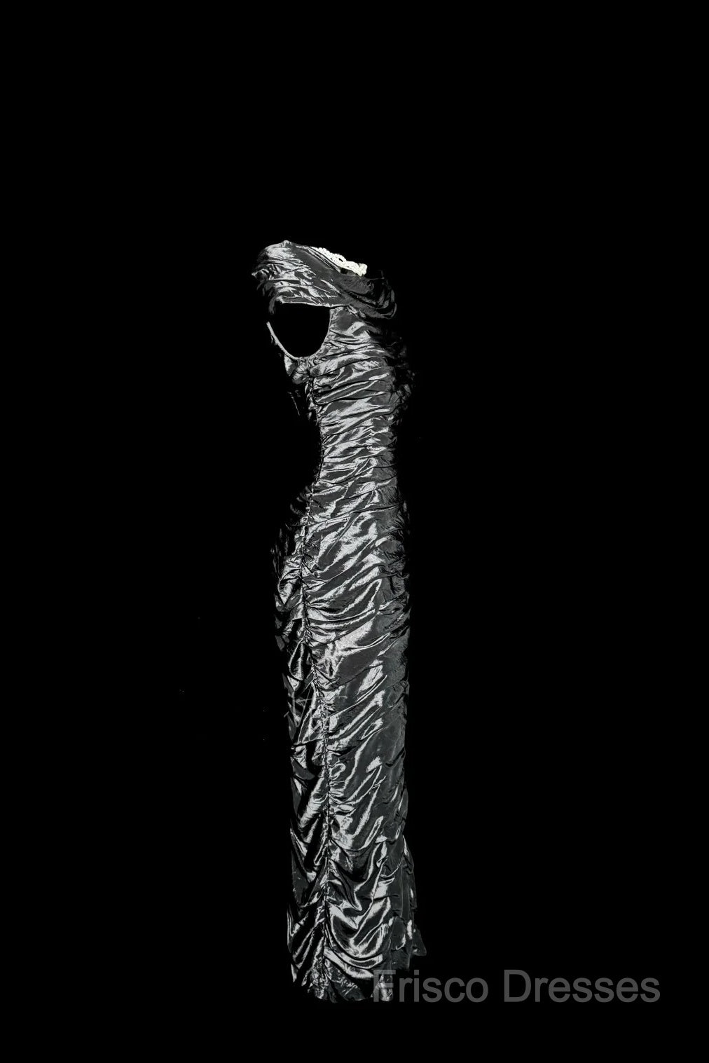 Vintage Sheath Off The Shoulder Silver Gray Sleeveless Long Formal Prom Gown Fairy Formal Prom Dress