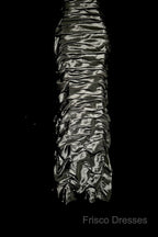 Vintage Sheath Off The Shoulder Silver Gray Sleeveless Long Formal Prom Gown Fairy Formal Prom Dress