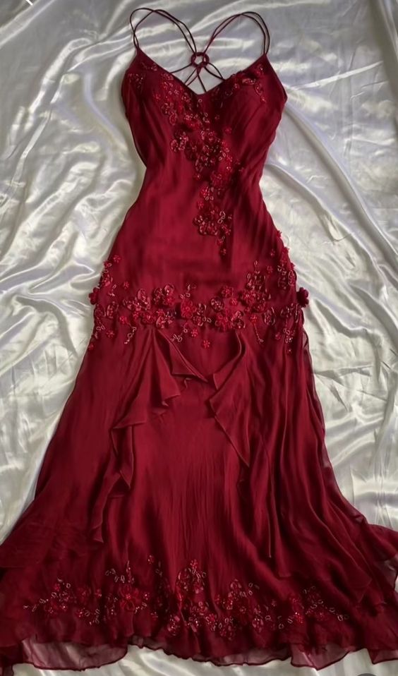 Vintage Sheath Spaghetti Straps Burgundy Long Prom Dress Evening Dresses With Beads Main image