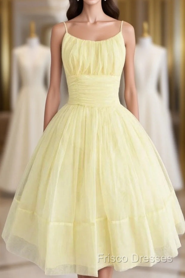 Vintage Short Yellow Chiffon Homecoming Dress Main image