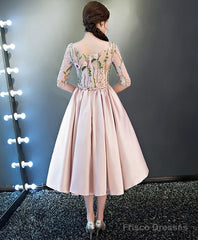 Vintage Style A-Line Party Dress Pink Homecoming Dresses
