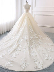 Wedding Dress Champagne Wedding Dress Unique Wedding Gown Lace Wedding Dress Princess Gown Prom Dress