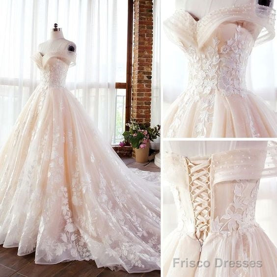 Wedding Dress Long Tulle Prom Dress With Lace Off The Shoulder Secondary image
