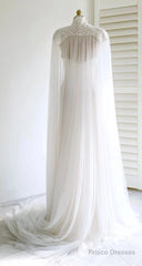 Weitese Dress Prom Dress Stores White Bridal Long Tulle Cape Sleeves With Embroidered Lace Appliques Long Wedding Dress Party Dress Formal Wear Dresses