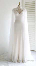 Weitese Dress Formal Prom Dress Stores White Bridal Long Tulle Cape Sleeves With Embroidered Lace Appliques Long Wedding Dress Party Dress Formal Wear Dress