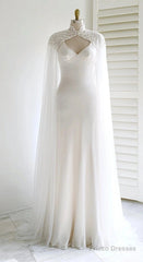 Weitese Dress Prom Dress Stores White Bridal Long Tulle Cape Sleeves With Embroidered Lace Appliques Long Wedding Dress Party Dress Formal Wear Dresses