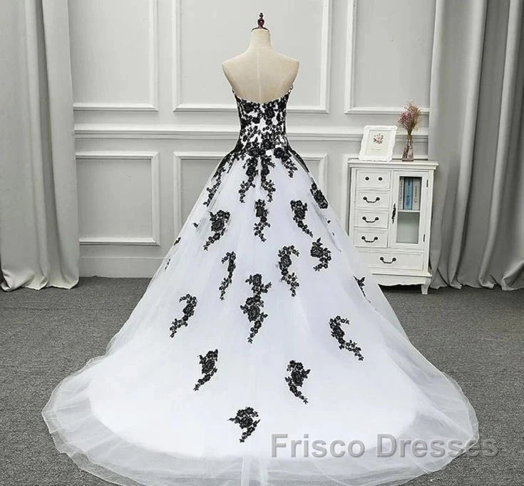 Weitese Formal WomenS Dress Strapless Beautiful White And Black Long Formal Prom Dress Ball Gown Wedding Dress Formal Prom Clothing Secondary image