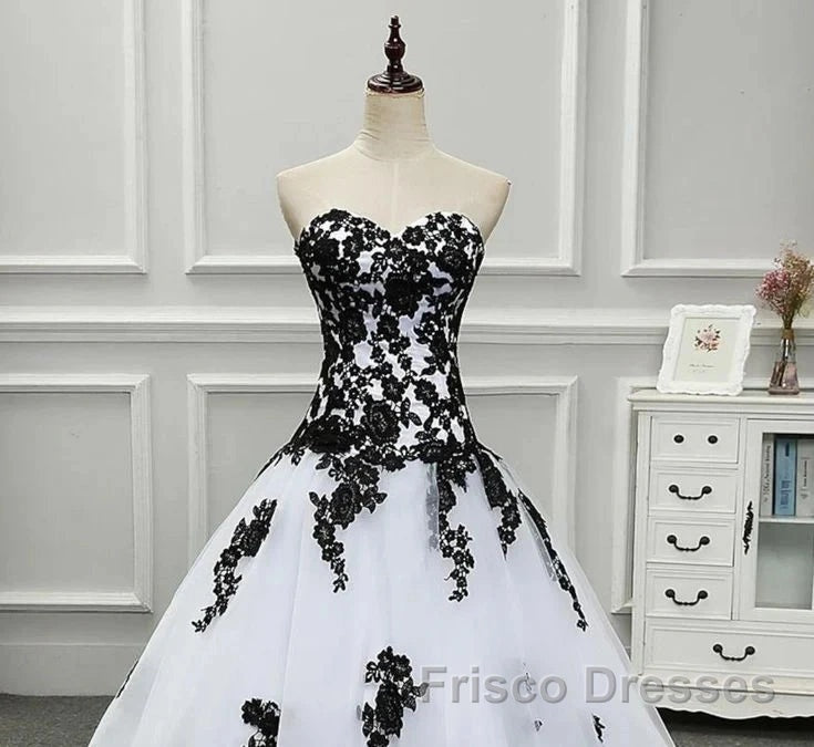 Weitese Formal WomenS Dress Strapless Beautiful White And Black Long Formal Prom Dress Ball Gown Wedding Dress Formal Prom Clothing