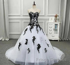 Weitese Formal WomenS Dress Strapless Beautiful White And Black Long Formal Prom Dress Ball Gown Wedding Dress Formal Prom Clothing