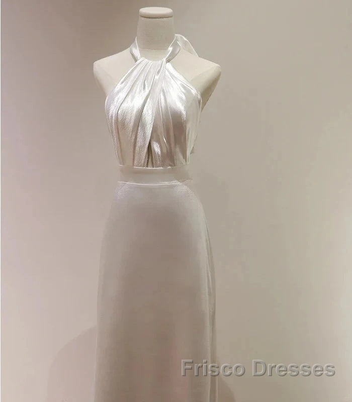 Weitese Formal WomenS Dress White Halter Light Wedding Dress Bride Dress Fishtail Evening Dress Formal Prom Dress Stores