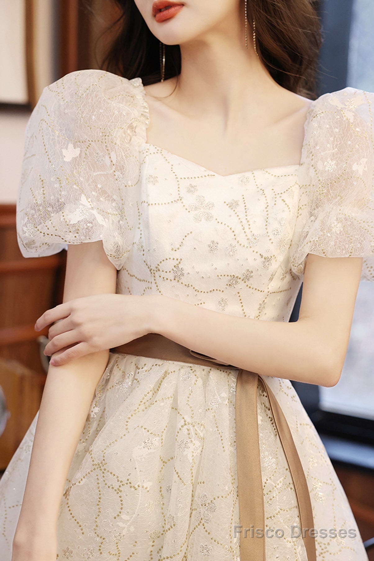 White A-Line Short Prom Dresses, White Party Dresses Secondary image