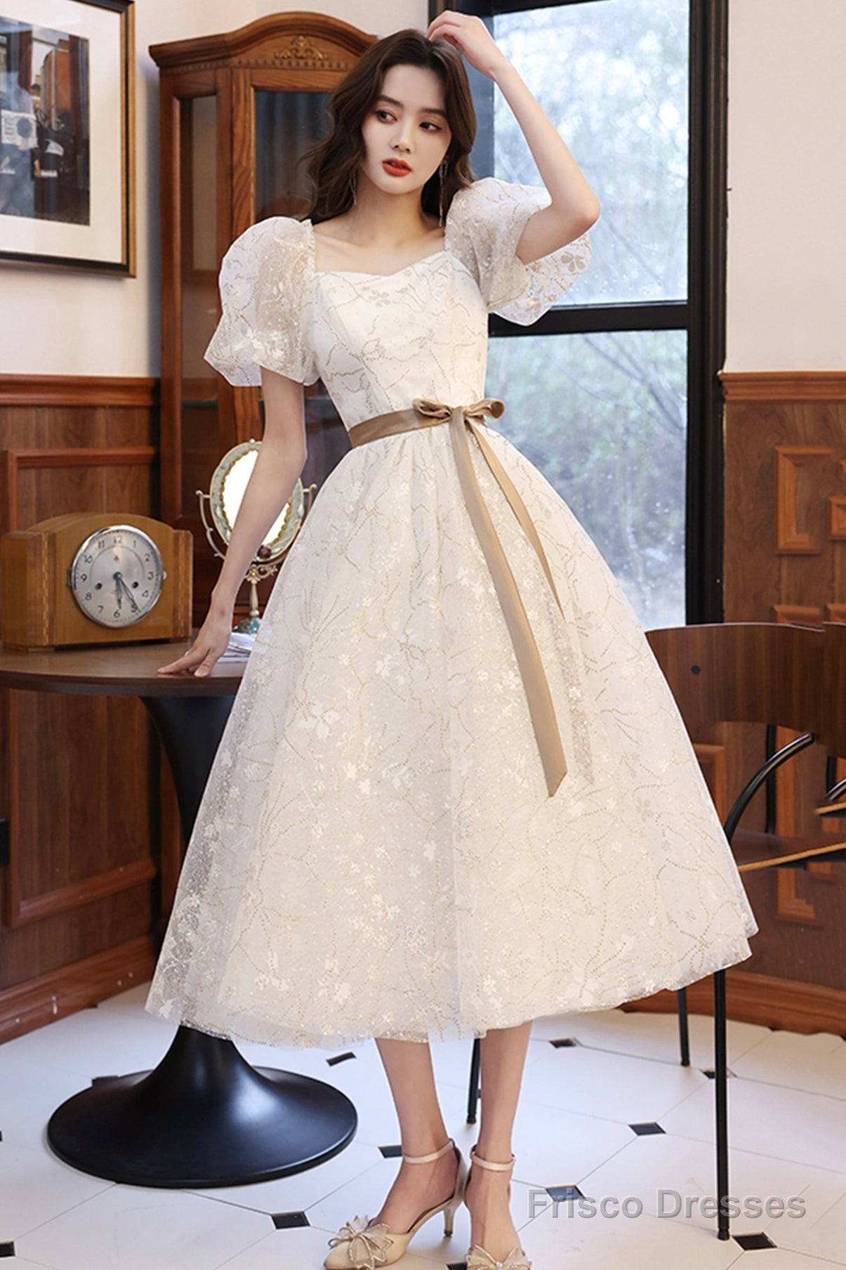 White A-Line Short Prom Dresses, White Party Dresses
