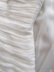 White Bodycon Dress Strapless Chiffon Long Prom Dress Simple Evening Dress