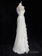 White Bodycon Satin Tulle Long Formal Prom Dress Simple Wedding Dress
