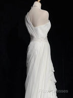 White Bodycon Satin Tulle Long Formal Prom Dress Simple Wedding Dress