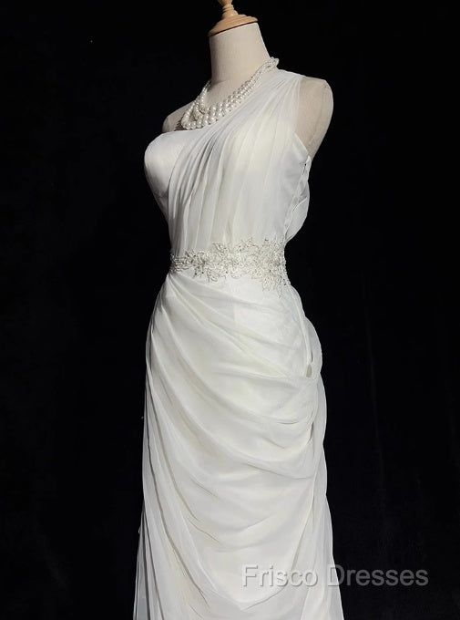 White Bodycon Satin Tulle Long Formal Prom Dress Simple Wedding Dress