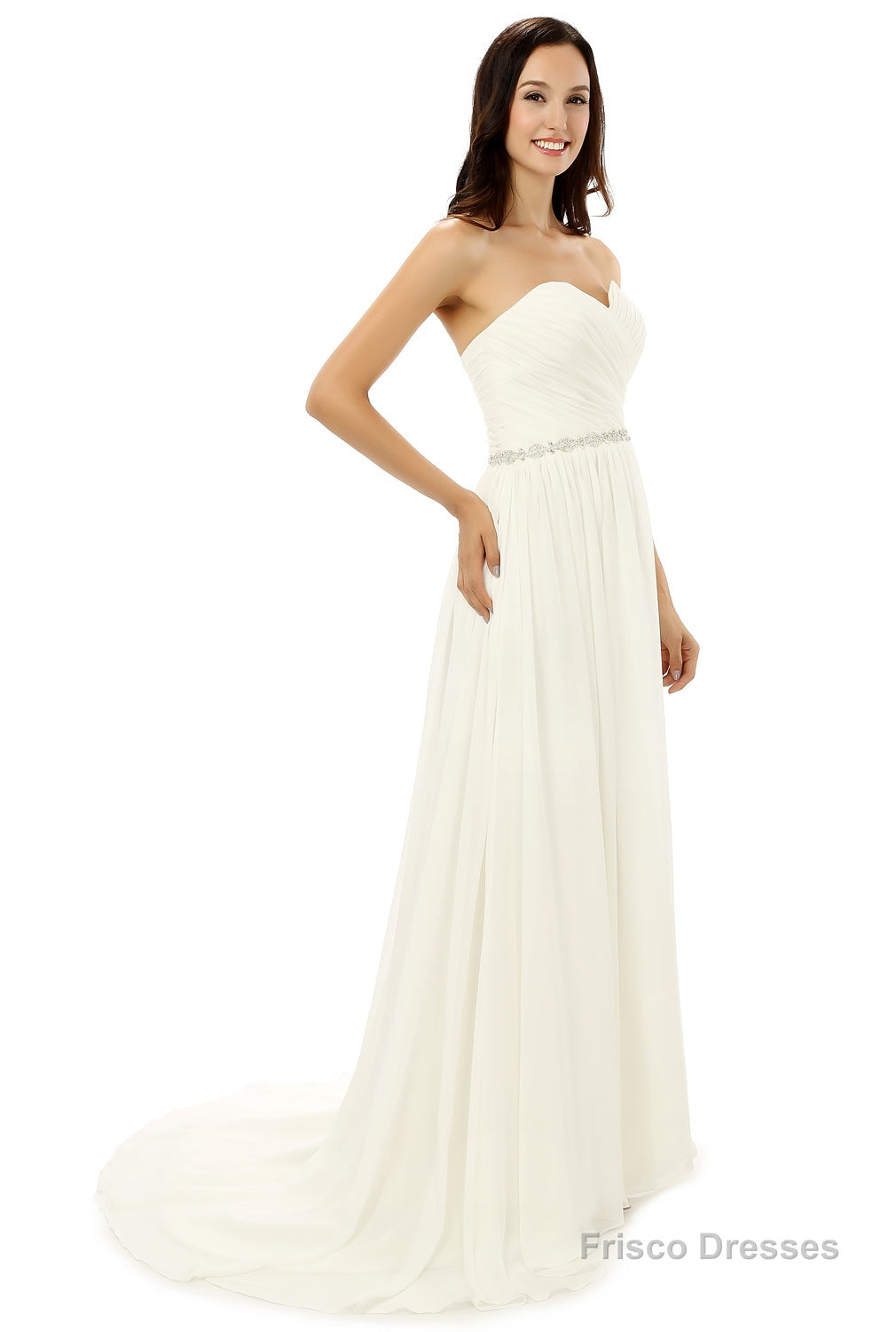 White Chiffon Sweetheart With Beading Pleats Bridesmaid Dresses Secondary image