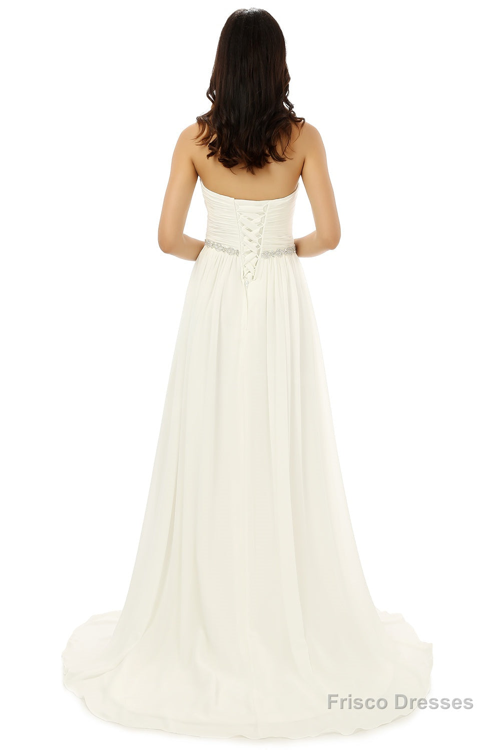 White Chiffon Sweetheart With Beading Pleats Bridesmaid Dresses