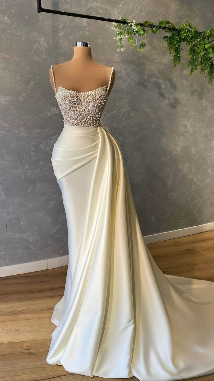 Ivory Prom Dress With Pearl Prom Dresses Formal Evening Dresses
